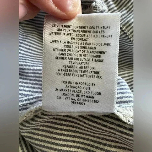 Anthropologie Pilcro & The Letterpress Blue White Pinstripe Mini Skirt Size 8 - Picture 12 of 16